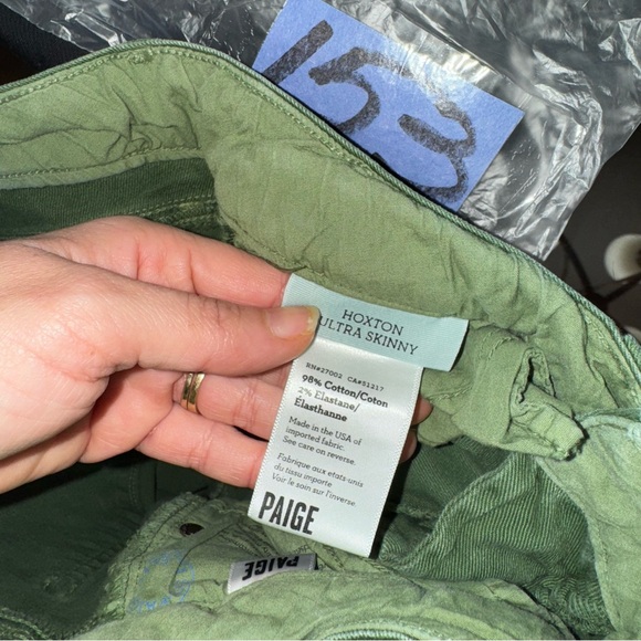 PAIGE Hoxton High Rise Skinny Zippered Ankle Length In Botanic Green Size 26 - Picture 8 of 15
